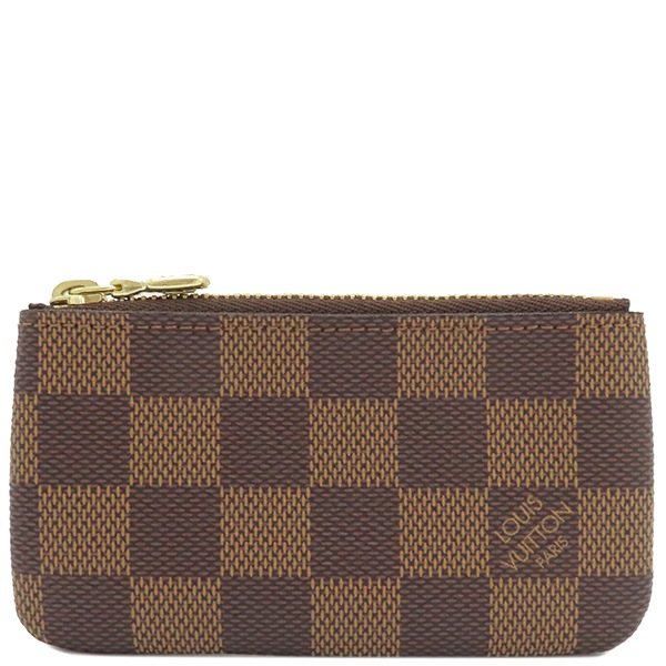 ルイヴィトン LOUIS VUITTON コインケース カードキーケース ポシェット クレ ダミエキャンバス ダミエエベヌ ゴールド金具 茶 キーチェーン付き N62658 CT0176 【箱】【中古