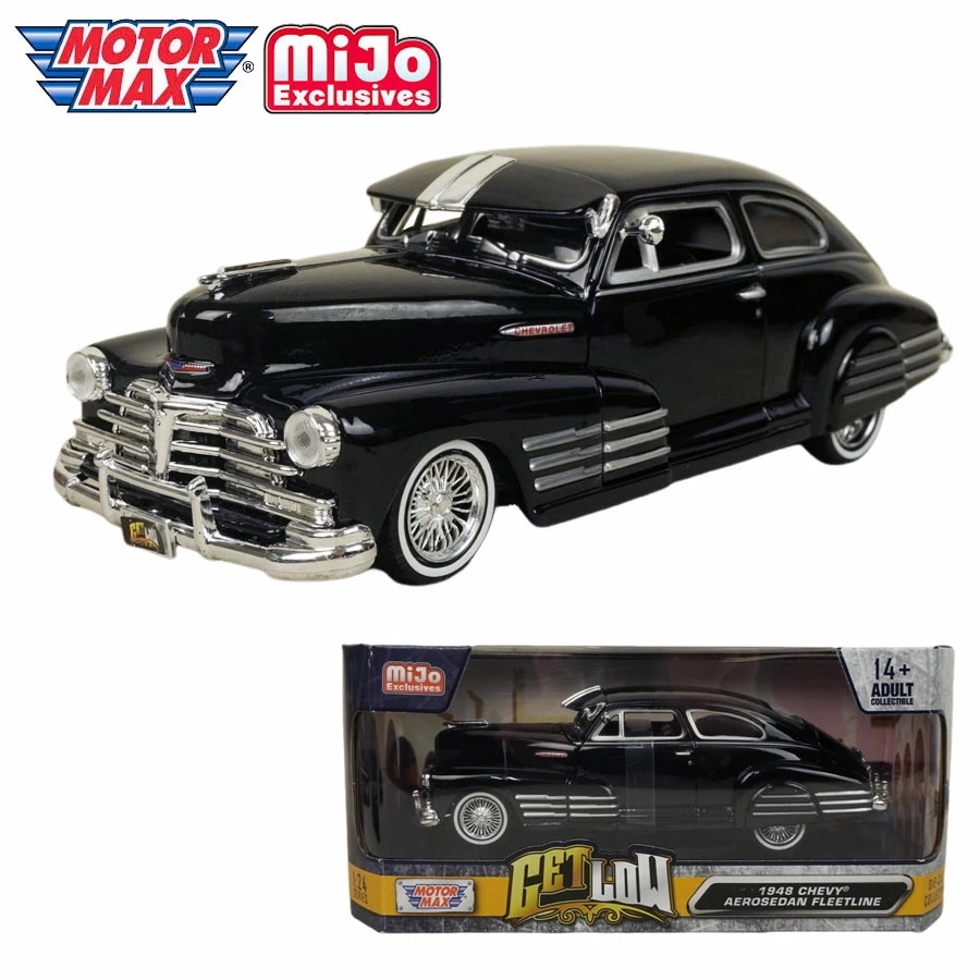 ダイキャスト 1/24 箱入り ミニカー1948 CHEVY AEROSEDAN FLEETLINE MOTOR MAX GETLOW 1:24 DIE-CASTシボレー エアロセダン