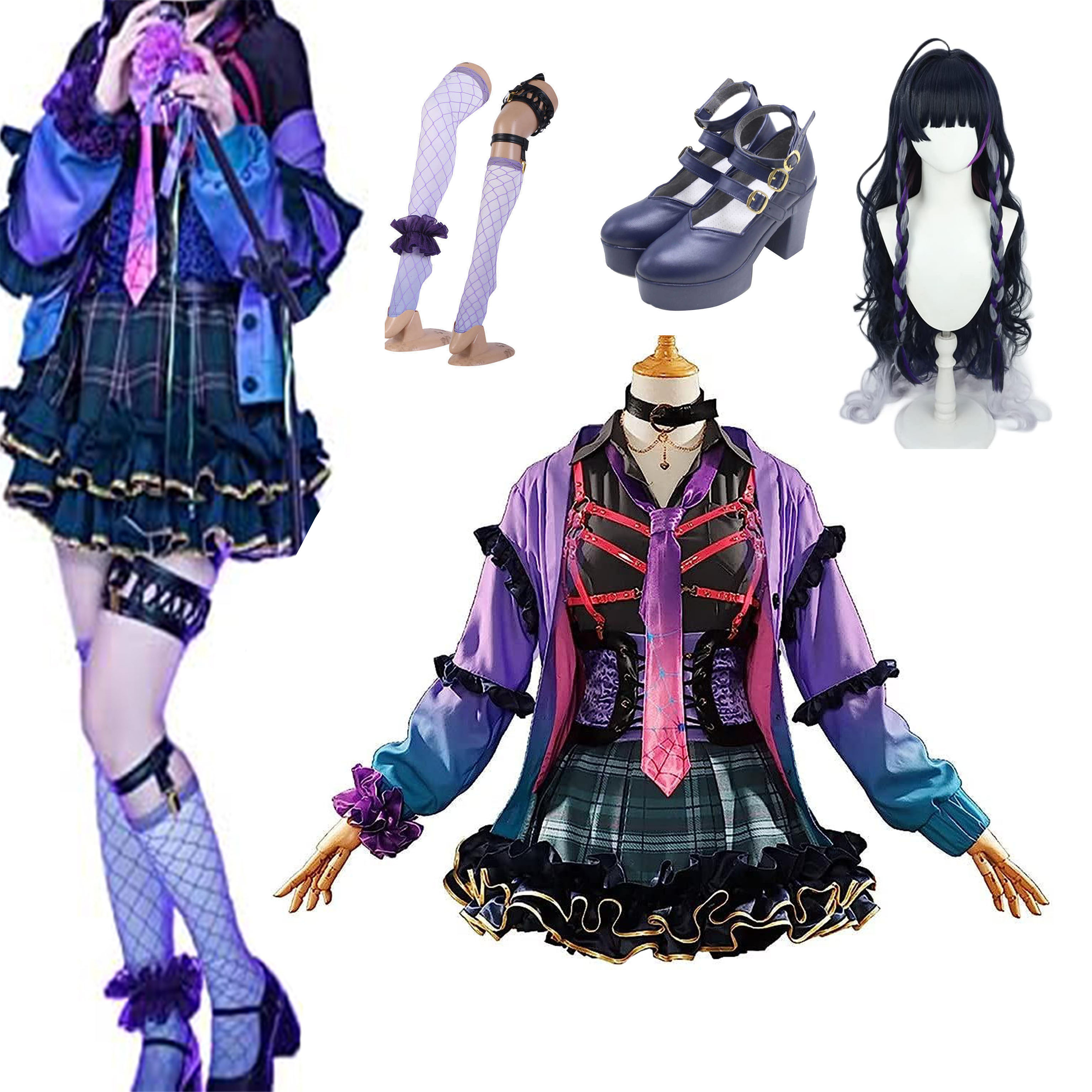 新作入荷コスプレ衣装 撮影 バーチャル にじさんじ 狂蘭 メロコ Meloco Kyoran コスプレ衣装 無限学科 XSOLEIL 2年生 コスプレ衣装 ウィッグ 靴 追加可能大人気