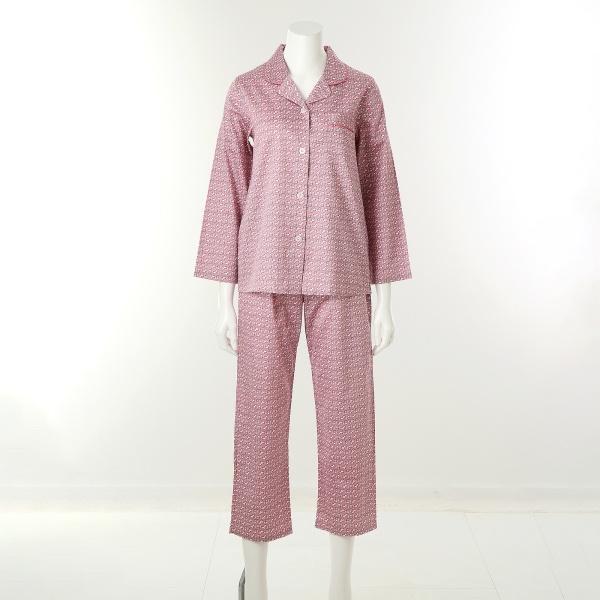 VPAA204W_女性カラーネックマルナ染め綿パジャマ