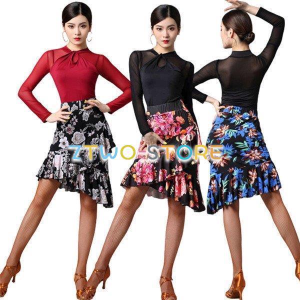 新しい子供用ダンスウェア 花柄ラテン衣装 チャチャチャ 社交ダンス キャバ ダンス衣装 スタンダード ワルツ ラテンダンス 競技着 練習着 ダンス発表会 2点セット 2枚購入で3001円OFF