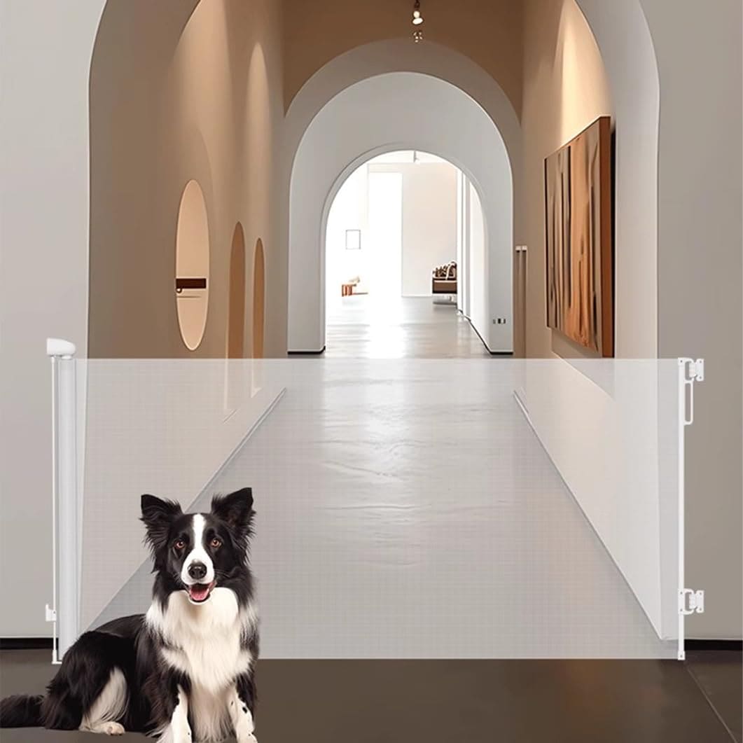 Puhang ベビーゲート ロール式 安全ゲート 高さ86cm 最大取付幅180cm 巻き取り式 接着/穴開きタイプ 子供ゲート ペット柵 脫走防止 侵入防止 ベビーフェンス 安全保護 ロック可能 バ