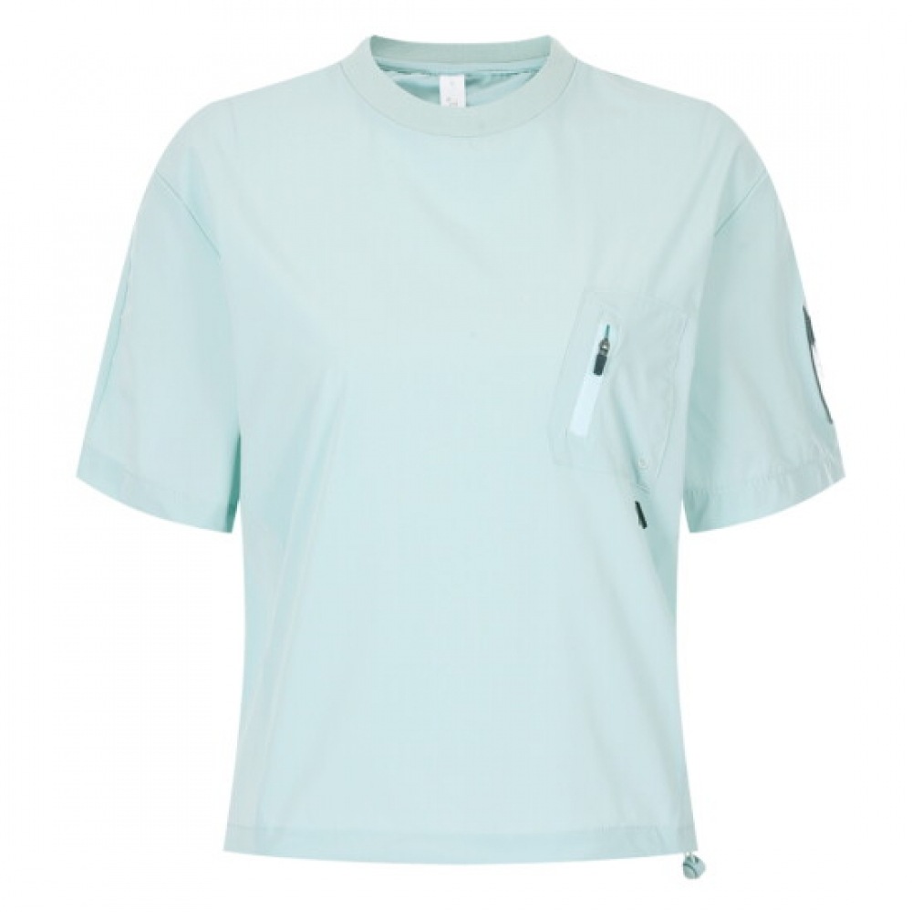 ショップアン SSプレミアム レディース ラウンドネック 半袖 スパンデックス Tシャツ グリーン LB-WSH-20522