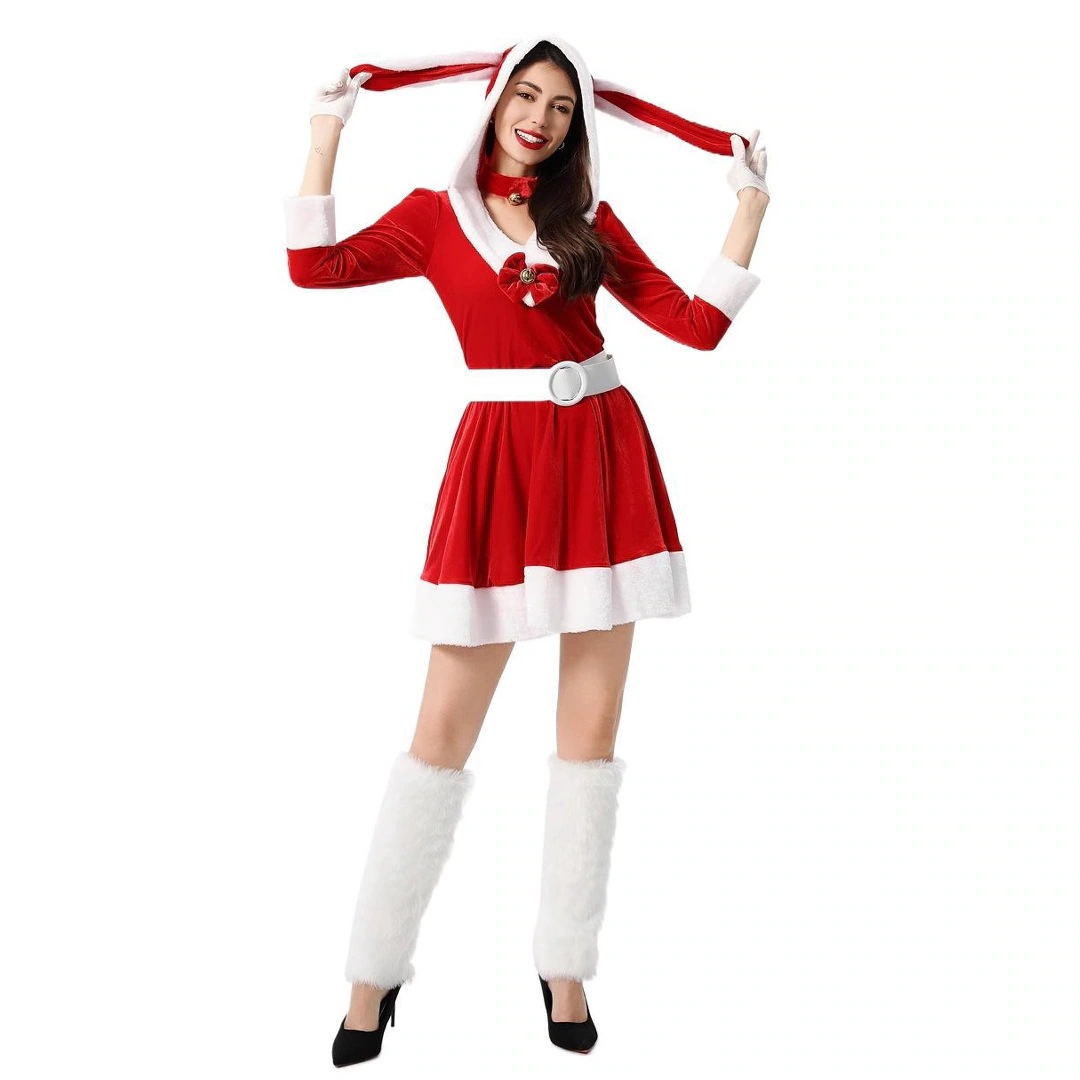 クリスマス 衣装 サンタクロース 赤 バニーガール ウサギ 衣装 制服 パーティー ワンピース