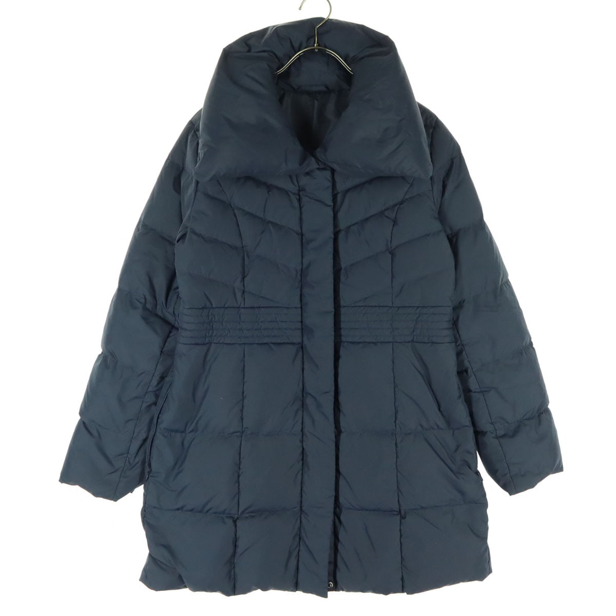 長袖 ダウンコート 40 ネイビー レディース 古着