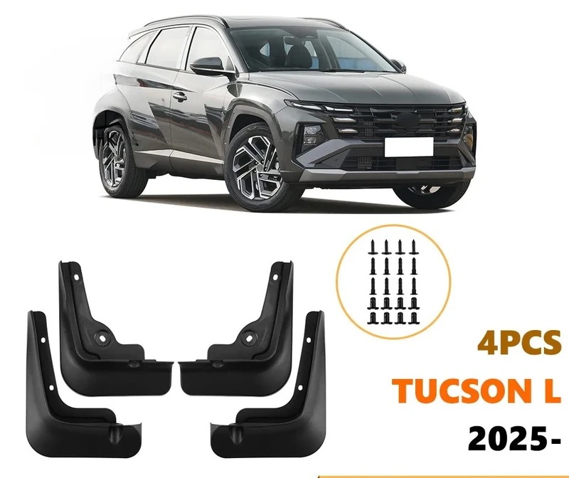 マッドフラップ マッドガード ヒュンダイ ツーソン L 2025 2026 タイヤフェンダー 汚れ防止 前後輪 ABS ブラック カーアクセサリー
