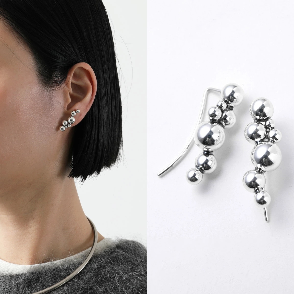 韓国のピアス】SPR103_14K Gold, ラフダイヤ 軟骨ピアス ピアス