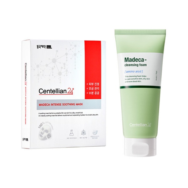 （鎮静クレンジングセット）マデカアミノ酸フォームクレンジング160g1個+スージングマスク1箱（7枚）