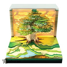 8月に新品が入荷！2025年卓上カレンダー3Dメモパッドライト付きペーパーアート3Dペーパーアートメモ帳面白いツリーハウス3Dメモ帳ペーパーカードクラフトDIYペーパー彫刻
