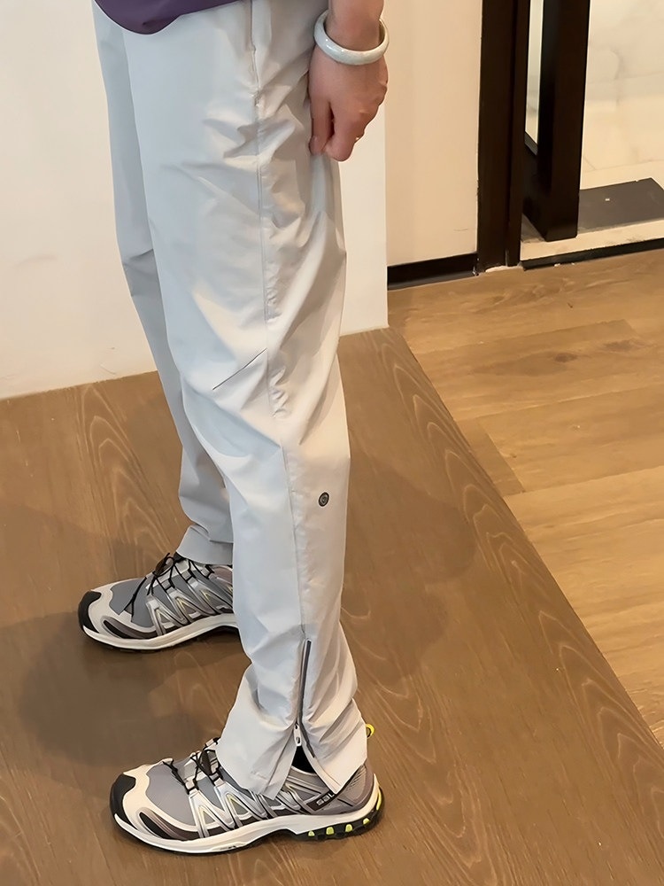 サイドジッパー付きメンズ夏用スポーツ速乾ワークウェア機能性アウトドア登山パンツ