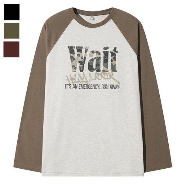 メンズウェイトカモラグラン長袖Tシャツ AC-TSA-Q083-ブラウン