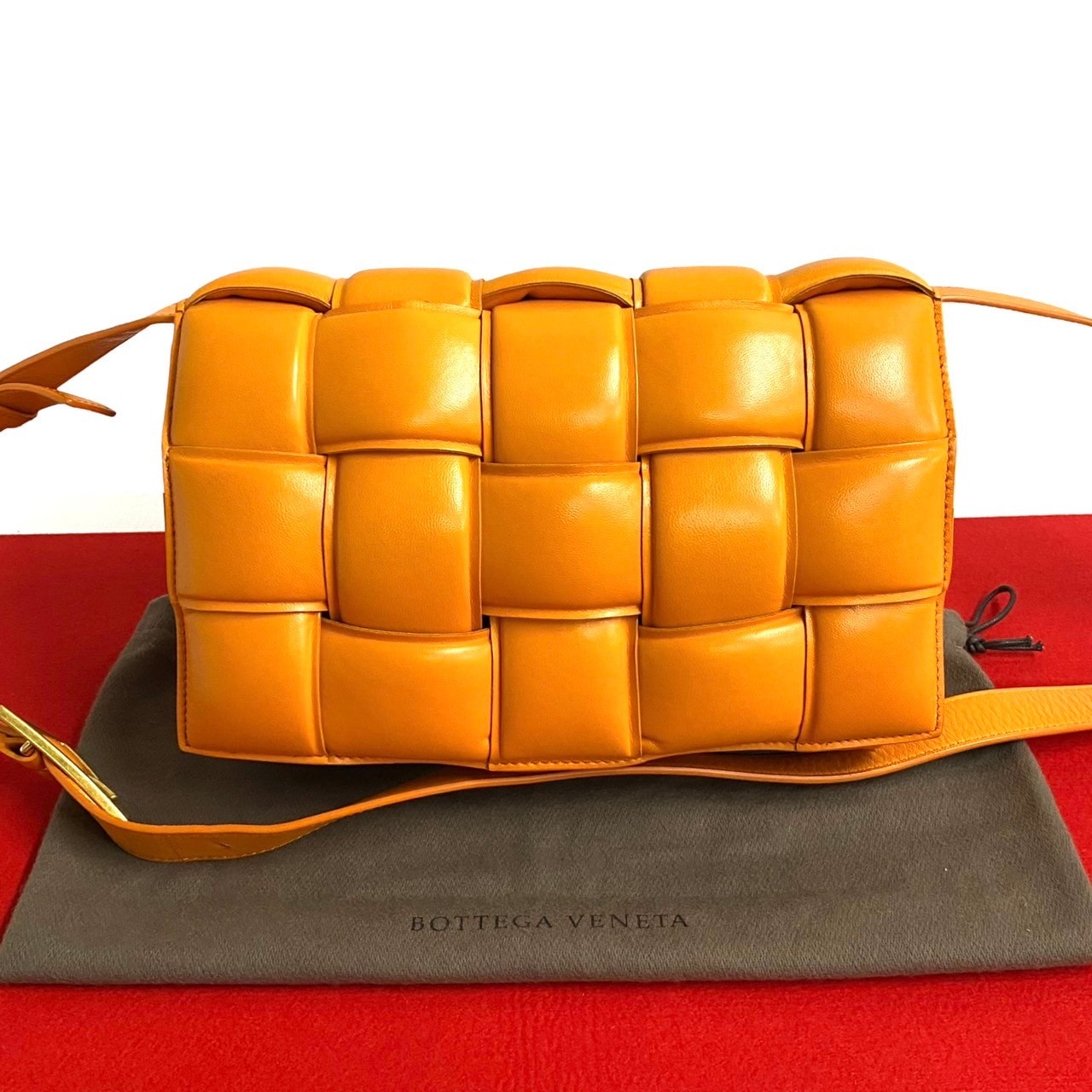 パデット カセットショルダーバッグ レザー オレンジ 244-5