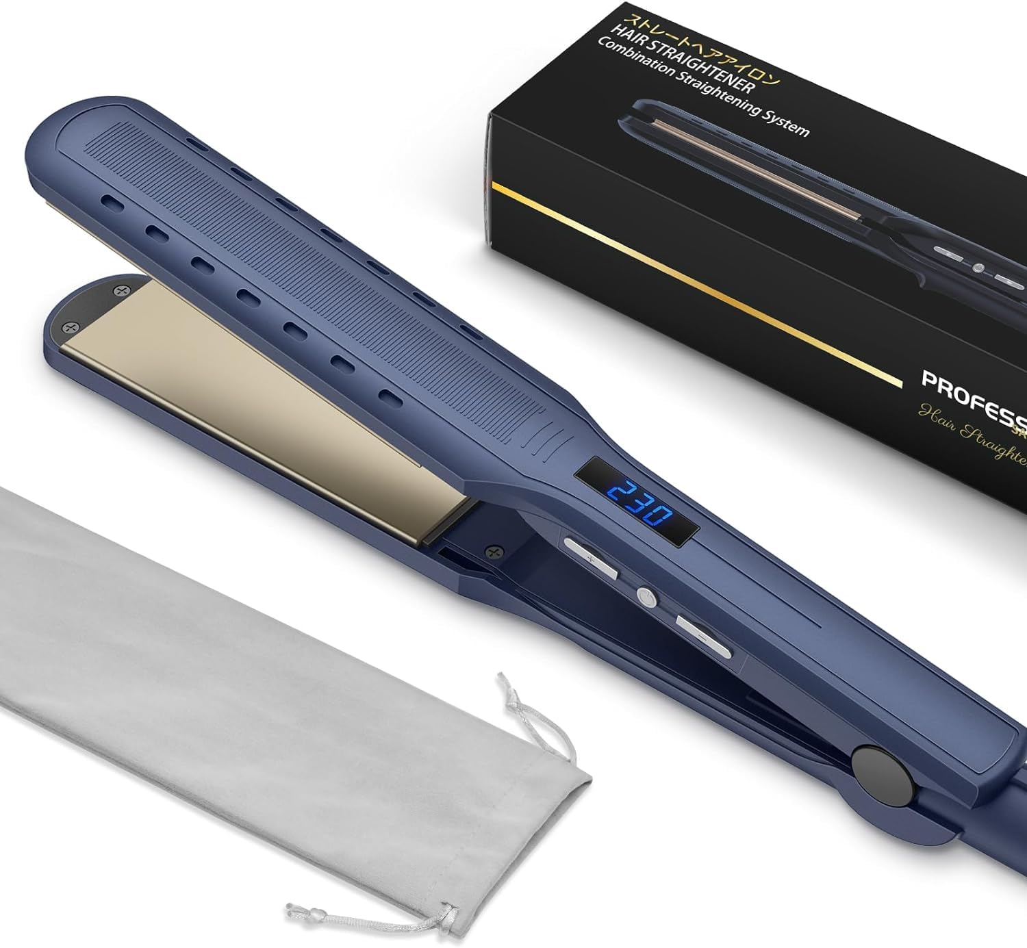 【2024新型】 ストレート ヘアアイロン プロ仕様 MAX230℃ 18段階温度調節 ストレート ＆ カール 2way VAPAKA ヘアストレートナー 髪サロン 美容家電 ヘアケア 痛まない LC