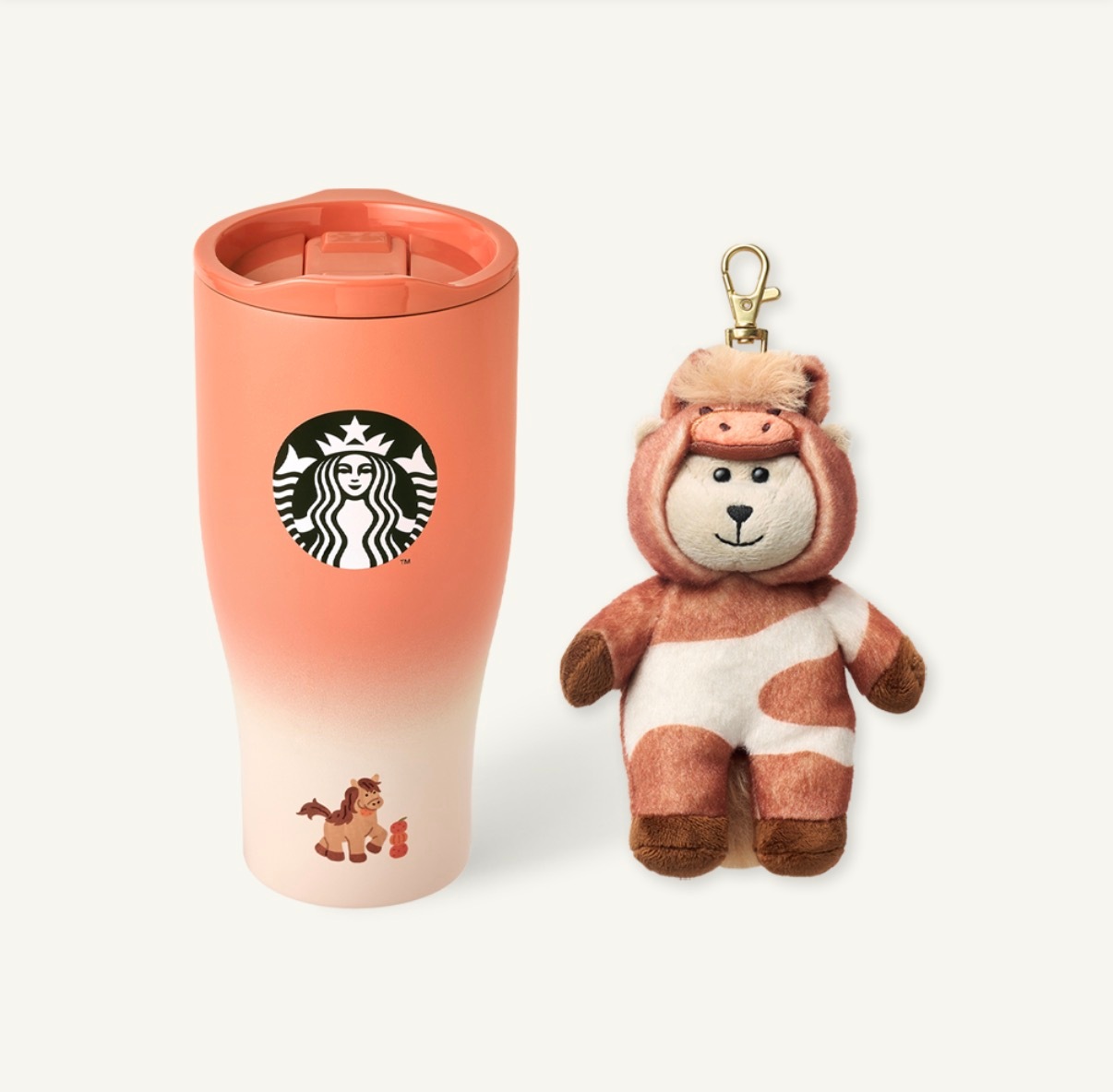 スターバックス ベイビーポニー ベアリスタ キーチェーン ぬいぐるみキーリング 韓国限定 可愛い ギフト