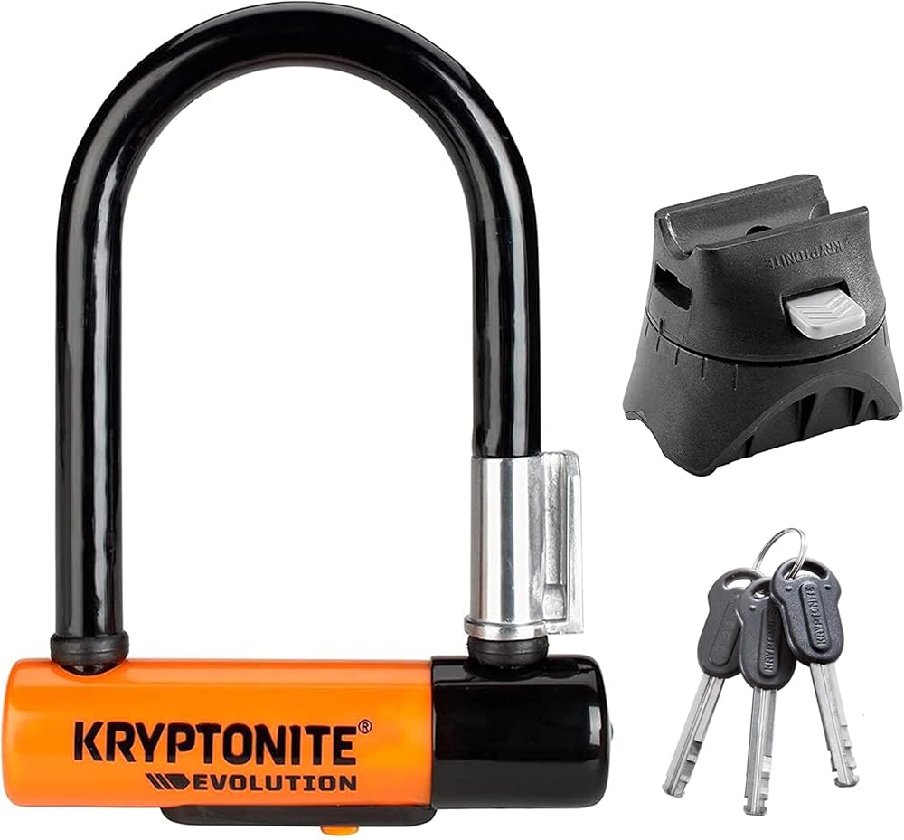 Kryptonite Evolution mini-5Heavy Duty自転車Uロックバイクロックwith transit FlexFrameブラケット(8.26CM x 5.5インチ
