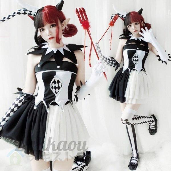 【人気N0.1 急速出荷】 clown suit ハロウィン 大人用 ピエロ衣装 悪魔 変装 DS出演衣装 キャラクター衣装 パーティグッズ(ストッキングを贈る)