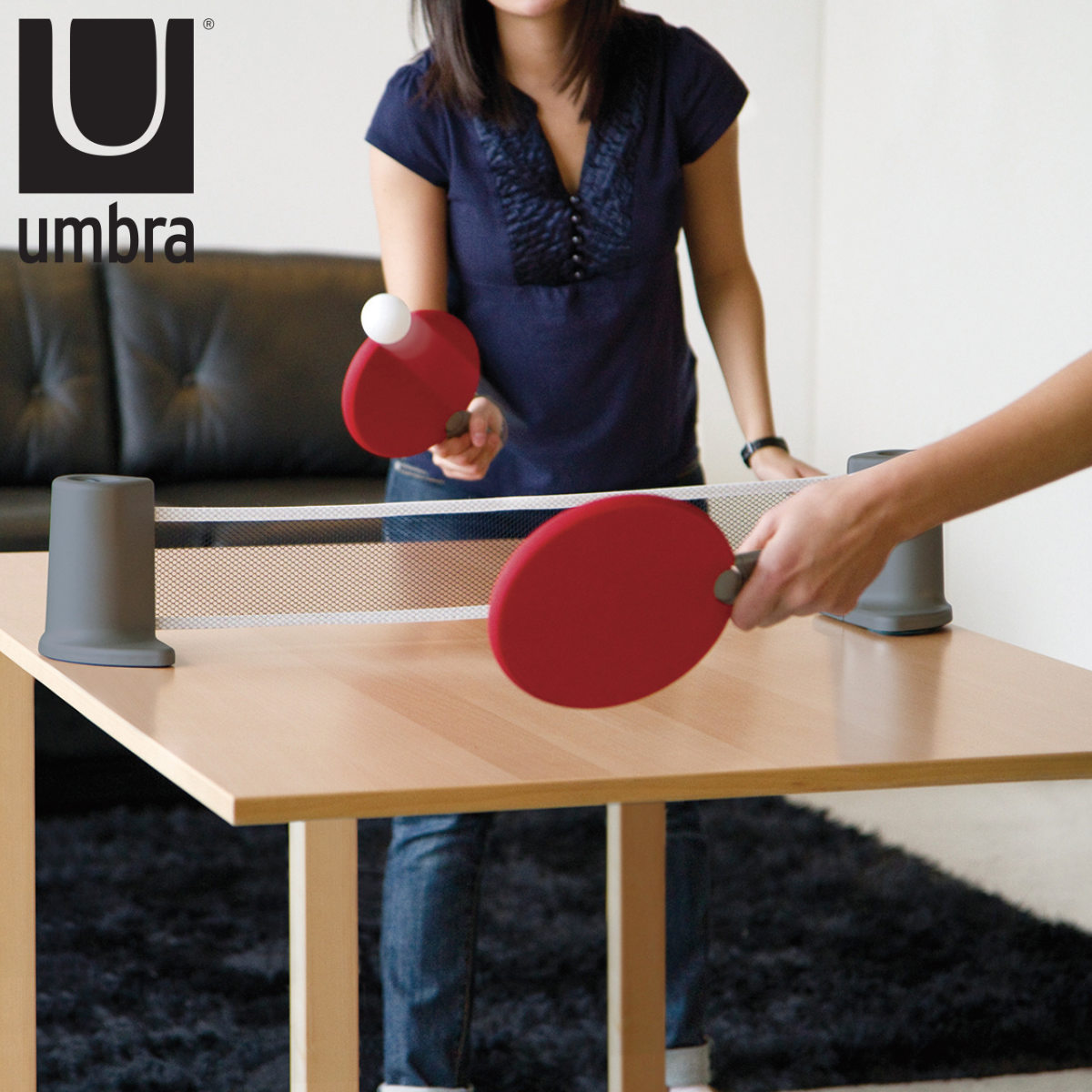 umbra アンブラ ピンポン ポンゴ ポータブル ピンポンセット 卓球 卓球セット ゲーム おもちゃ 家庭用 卓上 玩具 持ち運び パーティーグッズ ネット ラケット ボール 室内