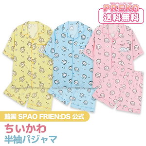 ちいかわ　韓国限定　パジャマ　Mサイズ　半袖　ハチワレ　ユニセックス　SPAO ちいかわ韓国限定パジャマMサイズ半袖ハチワレユニセックスSPAO