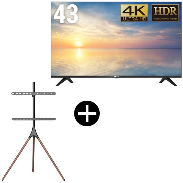 DMM.com DKS-4K43DG6 43インチ 4K 液晶ディスプレイ + DKS-LS3L テレビスタンド (43～65インチ) セット メーカー直送