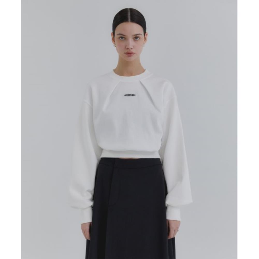 TREEMINGBIRD Volume Pintuck Sweat Shirts Ivory TMB231M