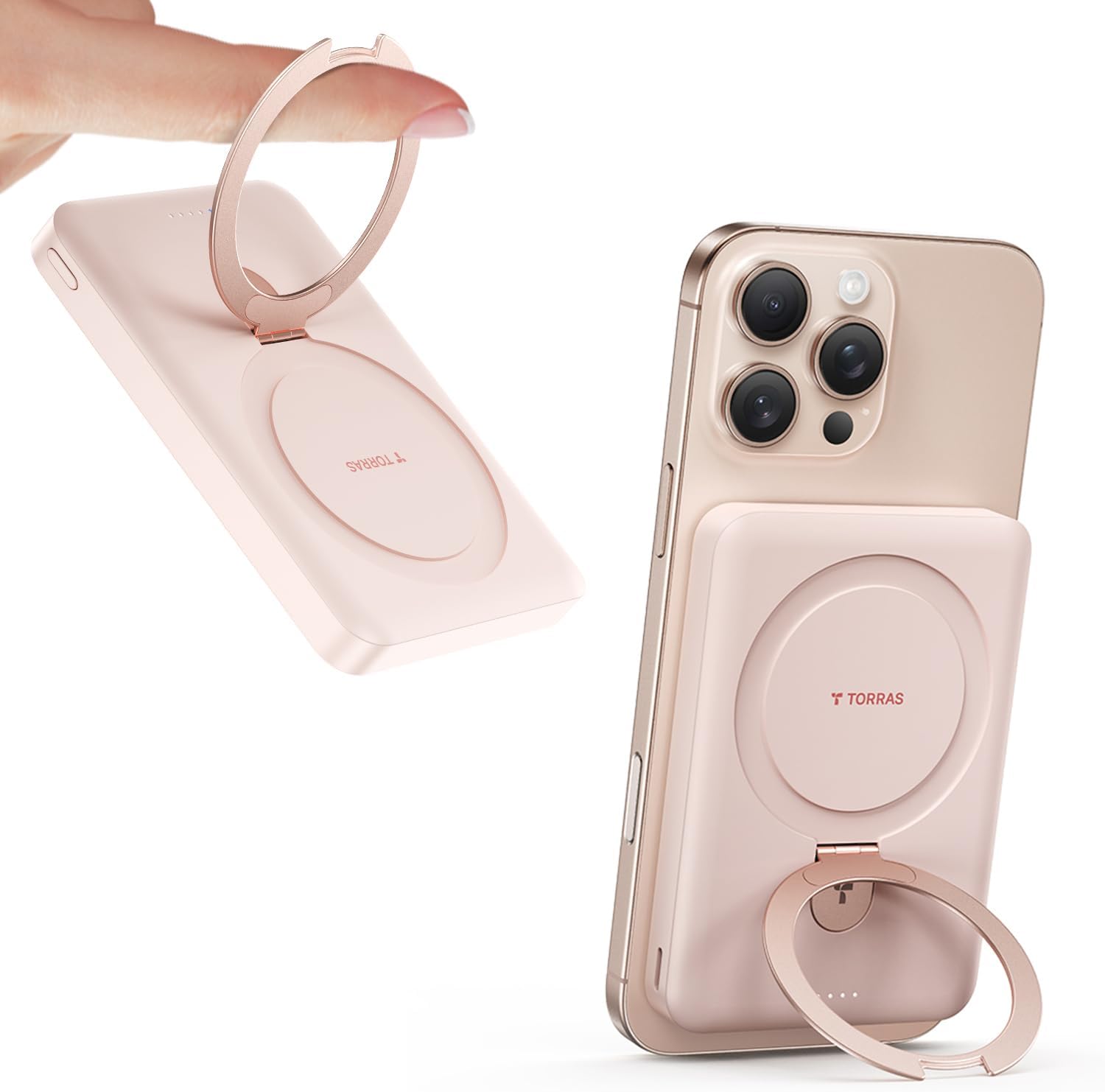 【2025傑作・EASY GO】 TORRAS モバイルバッテリー Magsafe 10000mah 軽量 小型 【Apple社同源電池セル&スタンド機能改良】 モバイル バッテリー マグセーフ