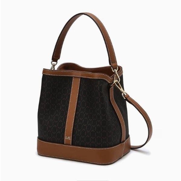 ブラウンセントバーネットDDパターンレザーカラーブロックバケットバッグS DCBA5E868W3_s