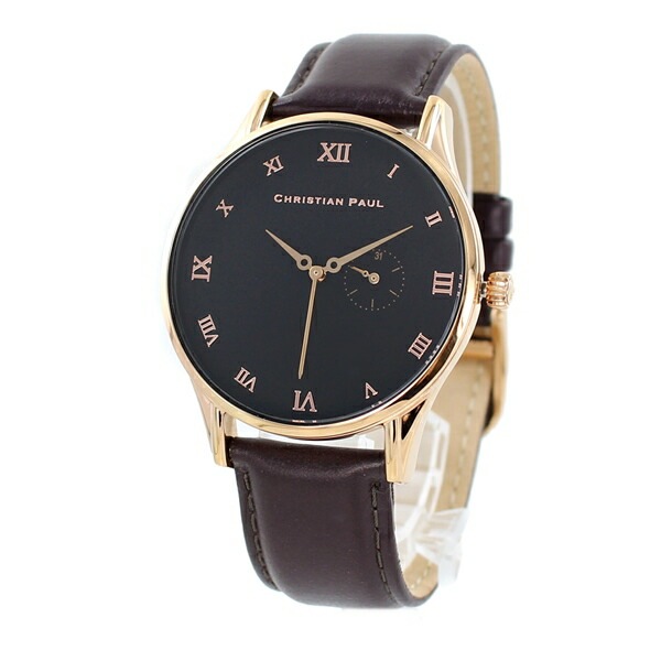 クリスチャンポール 腕時計 手表 誕生日 彼氏 彼女 女友達 男友達 メンズ レディース ローマ数字 黒文字盤 ブラック ダークブラウン ペアにもおすすめ 誕生日プレゼント ポイント消化