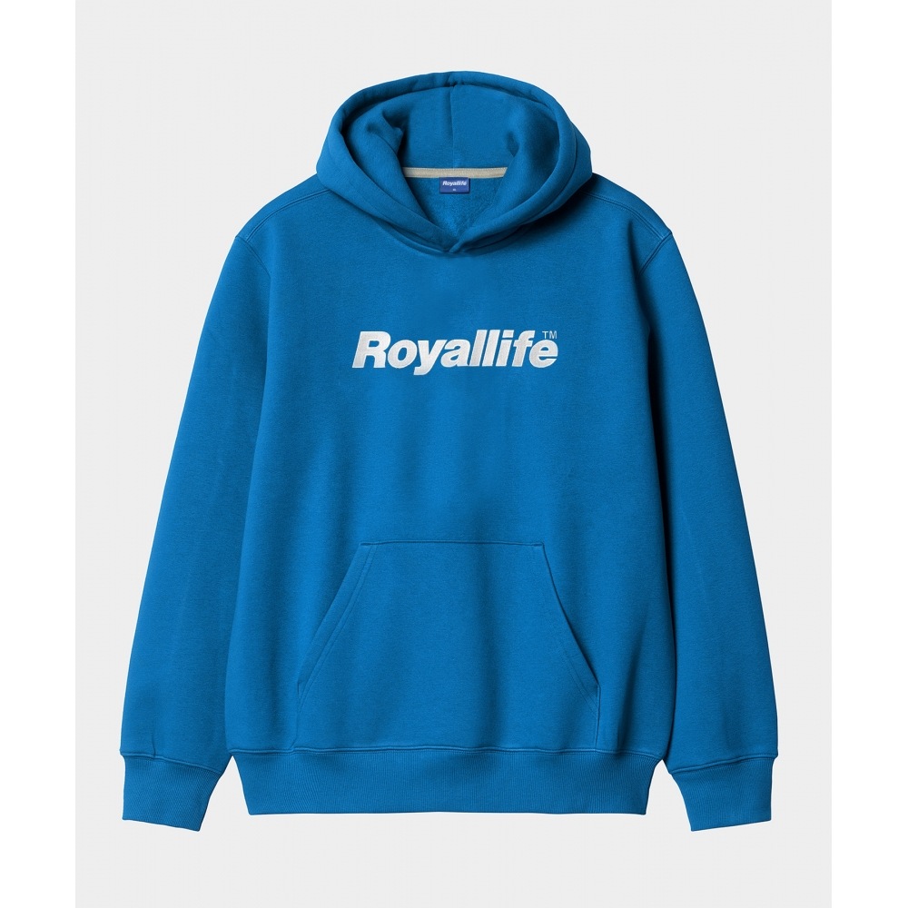 ROYALLIFE RLPH3001 OG刺繍ロゴ起毛フードティー - ブルー