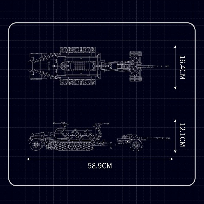 ライトなし宇星軍事半履帯装甲車両リモコンモデル小型ブロック組み立て式おもちゃ