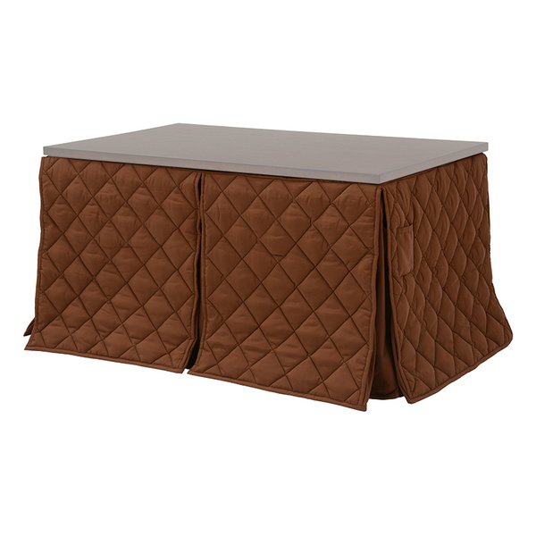 ハイタイプ薄掛け布団/こたつ布団 幅150cm 洗える リモコン用ポケット付き マロンFH150