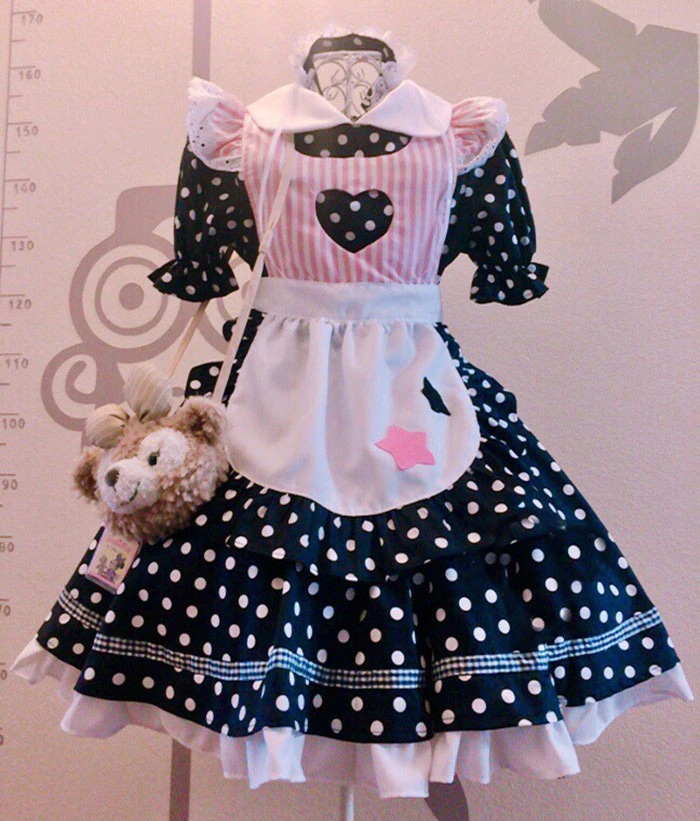 メイド服 ハート 姫 黒 セット 可愛い お姫様