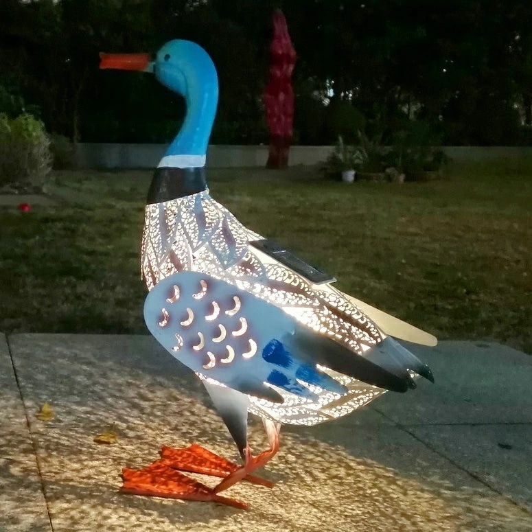 コスパ最高鳥 アヒル カモ ガーデンライト ソーラー ライト 太陽光 LED おしゃれ 屋外 庭 置き型 置物 オブジェ インテリア モダン 動物 bq683