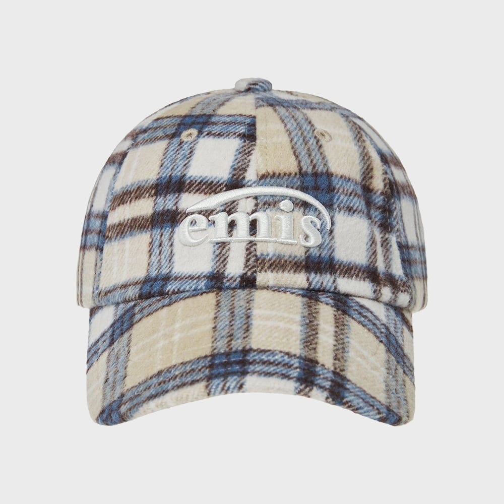 EMIS マルチカラーチェックボールキャップ-ベージュ