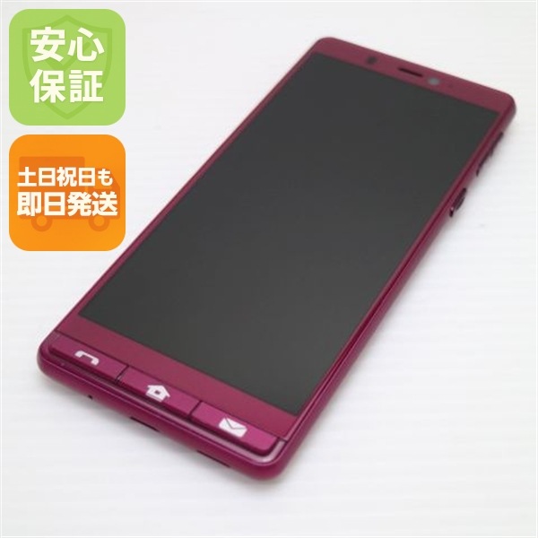新品同様 シンプルスマホ5 ワインレッド 白ロム 47
