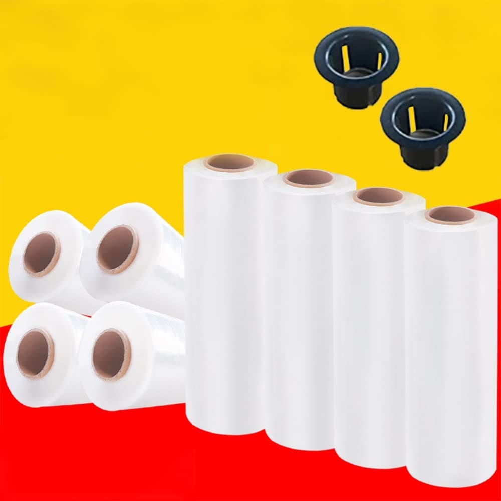 ストレッチフィルム 梱包 荷造り用 厚手 8巻セット 15μx50cmx300m 荷崩れ防止防水防汚防塵 段ボールなどの梱包 商品保護 包装フィルム 透明 自己粘着 専用ホルダー2個付き 6,019円