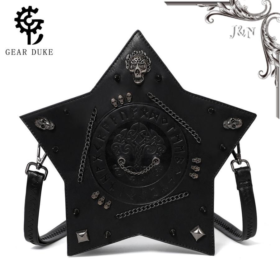 2024新品 2色 五芒星ショルダーバッグ パンク 大容量 肩掛け おしゃれ ゴシックスタイル 個性的 ニッチ ユニーク