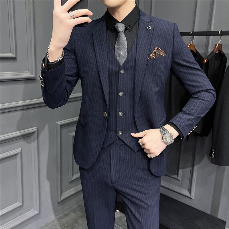 [3日出荷 新作]スーツ メンズ 3ピーススーツ セットアップ 礼服 結婚式 カジュアルスーツ おしゃれ ビジネススー