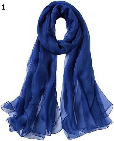 【20%OFFクーポン～】手触り　シフォンスカーフ 大判　180cm*120cm　無地　ストール パーティー　ダンス　スカーフ ドレス　夏　ネイビー