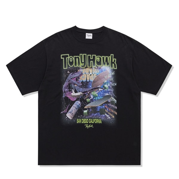 [Xdinary Heroes着用] TONYHAWK Space Graphic T-Shirt Black