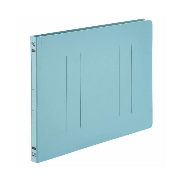 （まとめ） TANOSEE フラットファイルE A4ヨコ 150枚収容 背幅18mm ブルー 1パック（10冊） 10セット