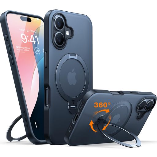 【カチッ!2024新開発・安定性】TORRAS IPHONE 16 用 ケース ゼンマイ式スタンド 縦横両対応 リング マグネット搭載 MAGSAFE対応 ワイヤレス充電対応 米軍MIL規格耐衝撃 指