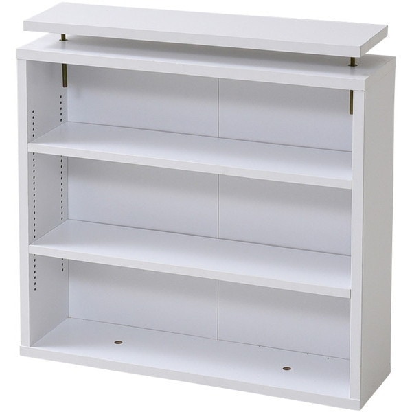 JKプラン YHK-0215-WH ホワイト [1cmピッチ薄型本棚 上置き（突っ張り金具付き 幅60cm 高さ57.566.5cm）] メーカー直送