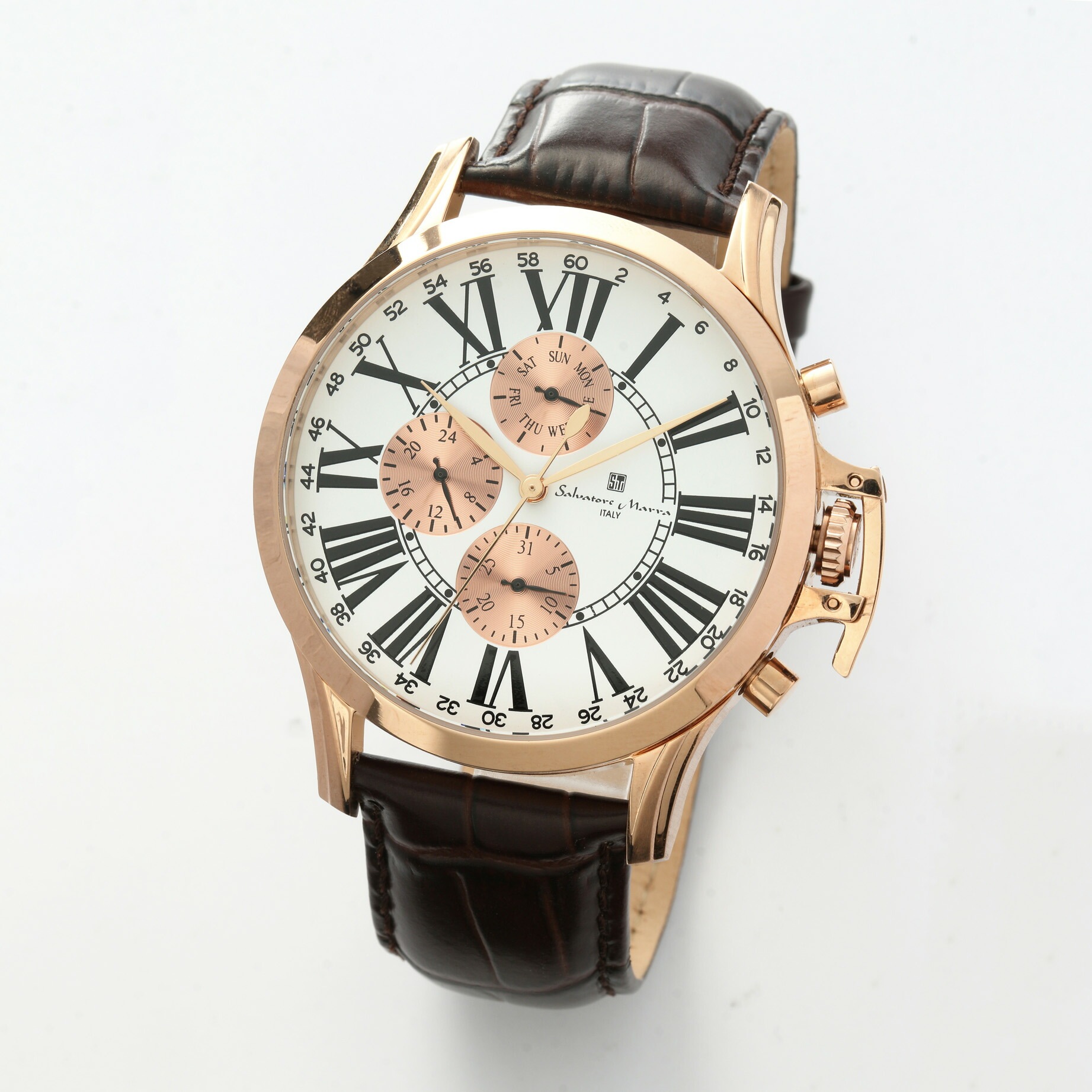 Salvatore Marra サルバトーレマーラ腕時計　マルチファンクションウォッチ　SM23101-PGWH