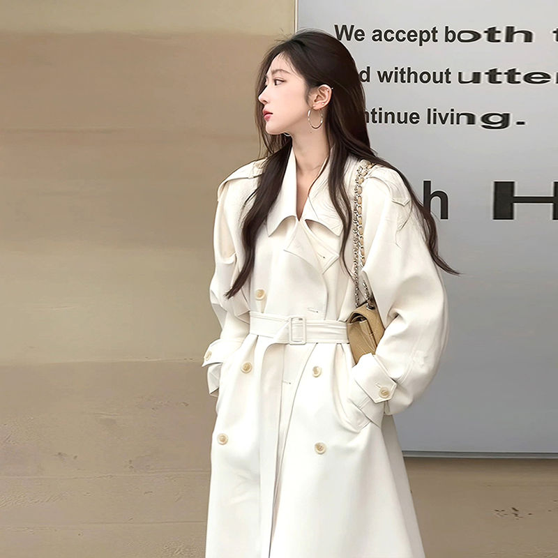 福袋2025大人気 服の垂れ下がった感じの中の長いタイプの高級感の気質の襟のオーバーのコートの女性