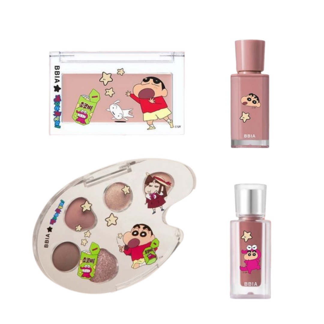 【クレヨンしんちゃん】チョコビエディション (4種セット) /ラストアイパレット/グローティント/ラストベルベットティント/ ダウニーチーク/韓国コスメ