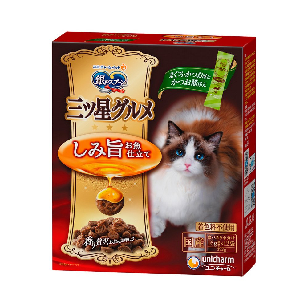 キャットフード　三ツ星グルメ　しみ旨お魚仕立て　まぐろ・かつお味にかつお節添え　１９２ｇX１４個　ＣＲＣ35―15―88―20―00
