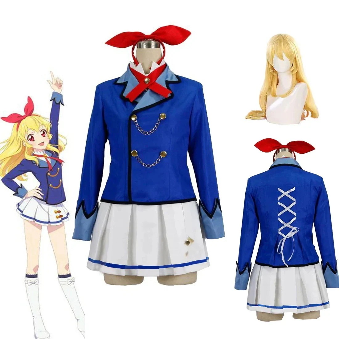 2枚購入2O0OFFコスプレ衣装 コスプレ ほしみやいちご 衣装 アイカツ 星宮いちご ウィッグ追加可 コスプレ服 衣装＋髪飾り 可愛い アイカツ! 6,444円