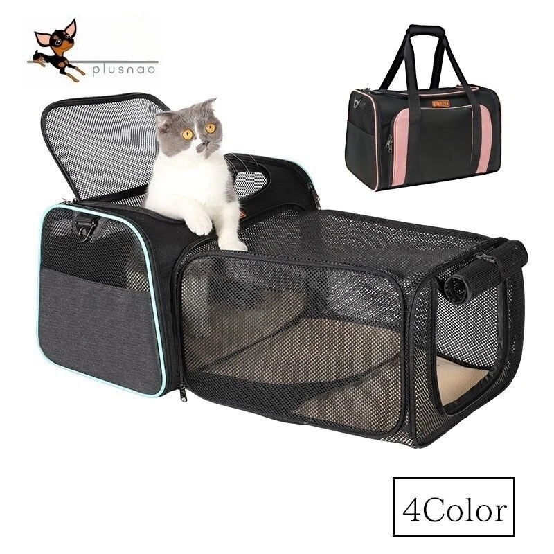 【メガ割 】lucky box NEWカラー追加ボストンキャリー キャリーバッグ ペット用 折り畳み メッシュ 通気性 犬 猫 拡張 出入り口自由