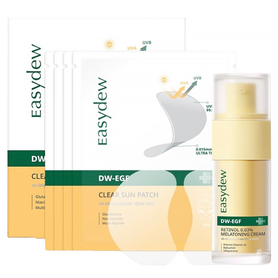 [デウン製薬] ディーダブリュージーエフ レチノ 0.03.プロ メラトーニングクリーム 30ml / EGF UV 透明 サンパッチ 1箱（4枚） 9,641円