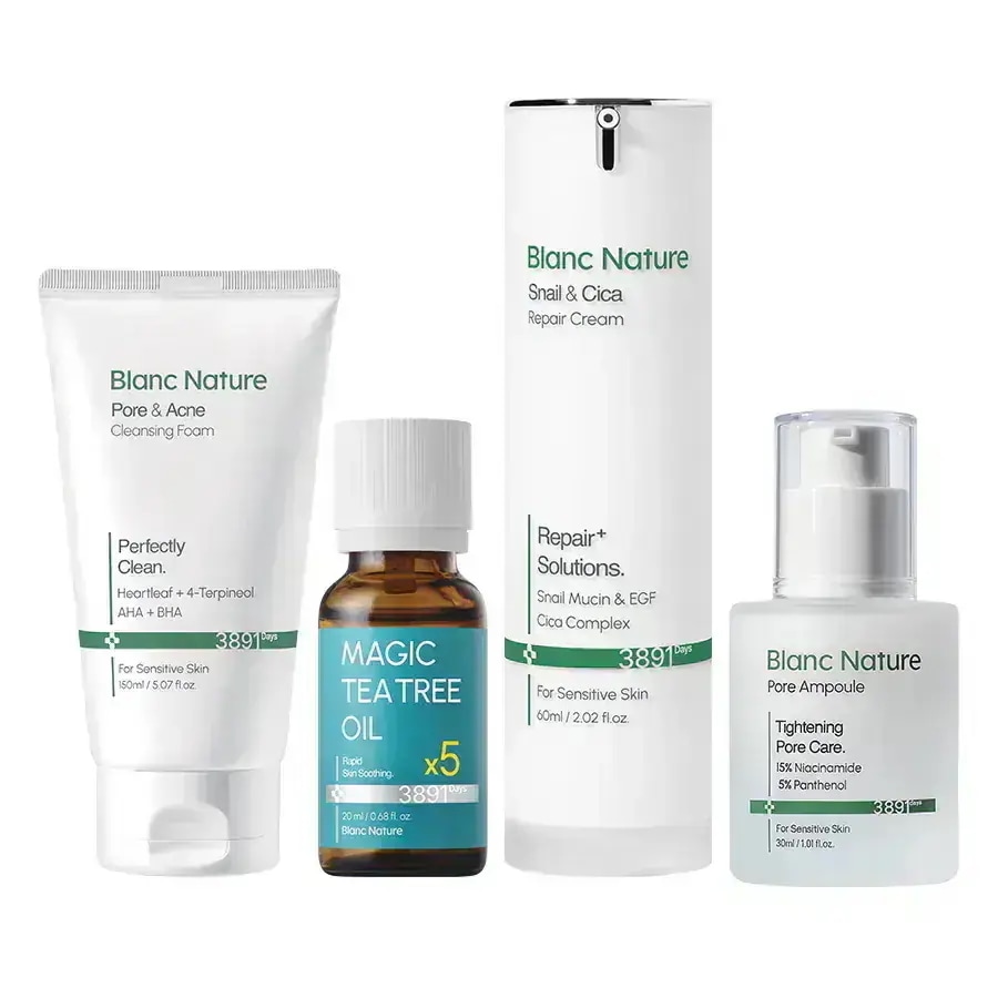【新品未開封あり】 blanc ブラン ニキビ&ニキビ跡ケア4種5点セット Qoo10] ブラン 【ニキビ終結】ニキビ&ニキビ跡&ケア4種 : キット